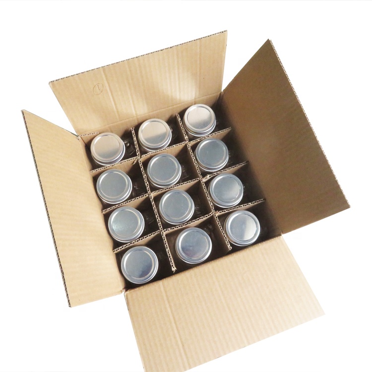 250ml 8.5oz Herbs Spice Tea Glass Jar Storage Container with Wood Lid and Spoon
