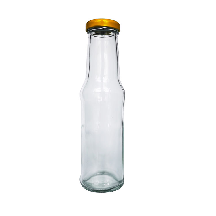 250ml 8 oz Clear honey multigrain condiments storage Glass Round Dressing & Sauce Bottles with 38mm Lug Cap