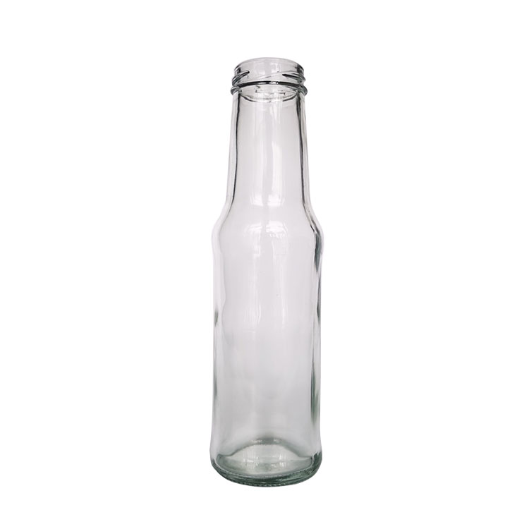 250ml 8 oz Clear honey multigrain condiments storage Glass Round Dressing & Sauce Bottles with 38mm Lug Cap