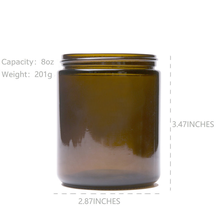 250ml 8 oz Cosmetic Packaging Glass Jar with Black Plastic Lids