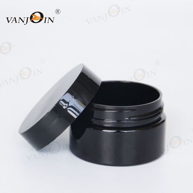 250ml 8 oz Plastic Container Black Cosmetic Jars for Serum Face Wash