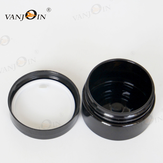 250ml 8 oz Plastic Container Black Cosmetic Jars for Serum Face Wash
