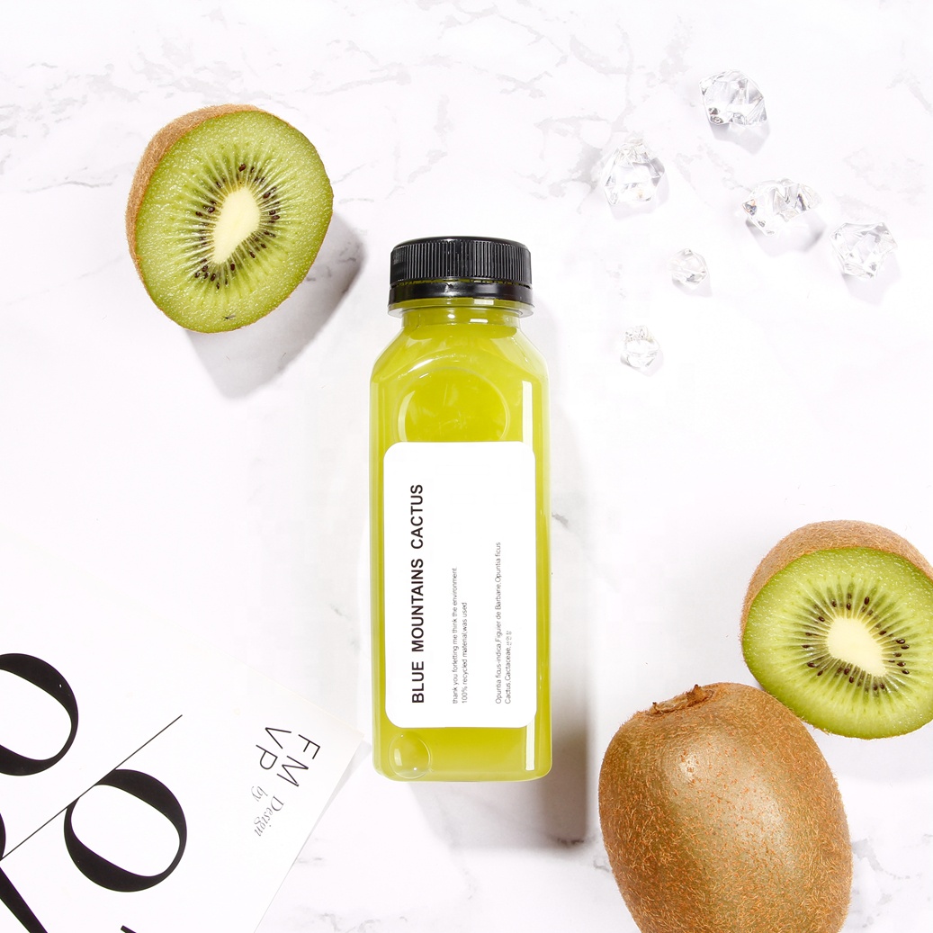 250ml 8oz 350ml 500ml 16oz 1000ml 32oz BPA FREE French square plastic PET juicer bottle for orange fruit beverage bottle packing