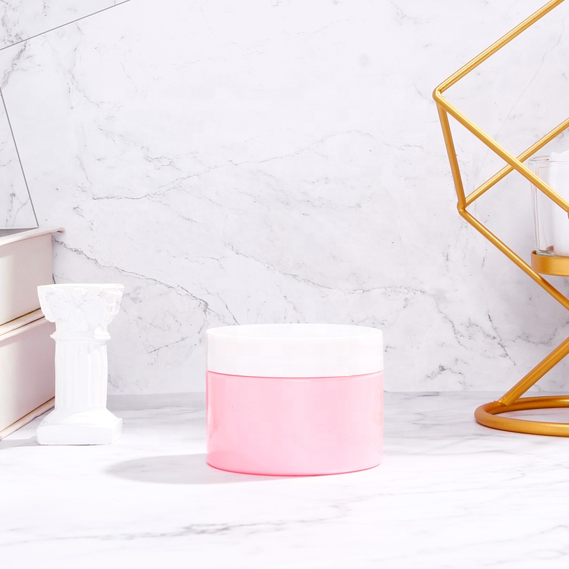 250ml 8oz 500ml 16oz BPA FREE plastic jars for cosmetics and skincare packaging body scrub container with lid