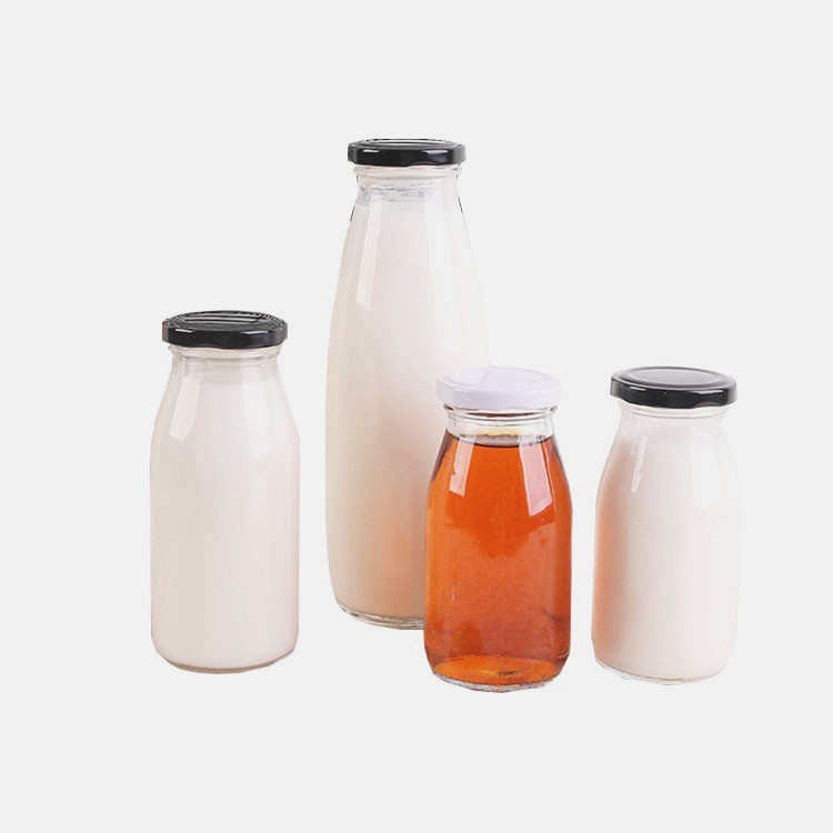250ml 8oz 500ml 16oz soy milk yogurt coffee glass bottle with white lid wholesale