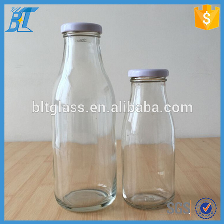 250ml 8oz 500ml 16oz soy milk yogurt coffee glass bottle with white lid wholesale