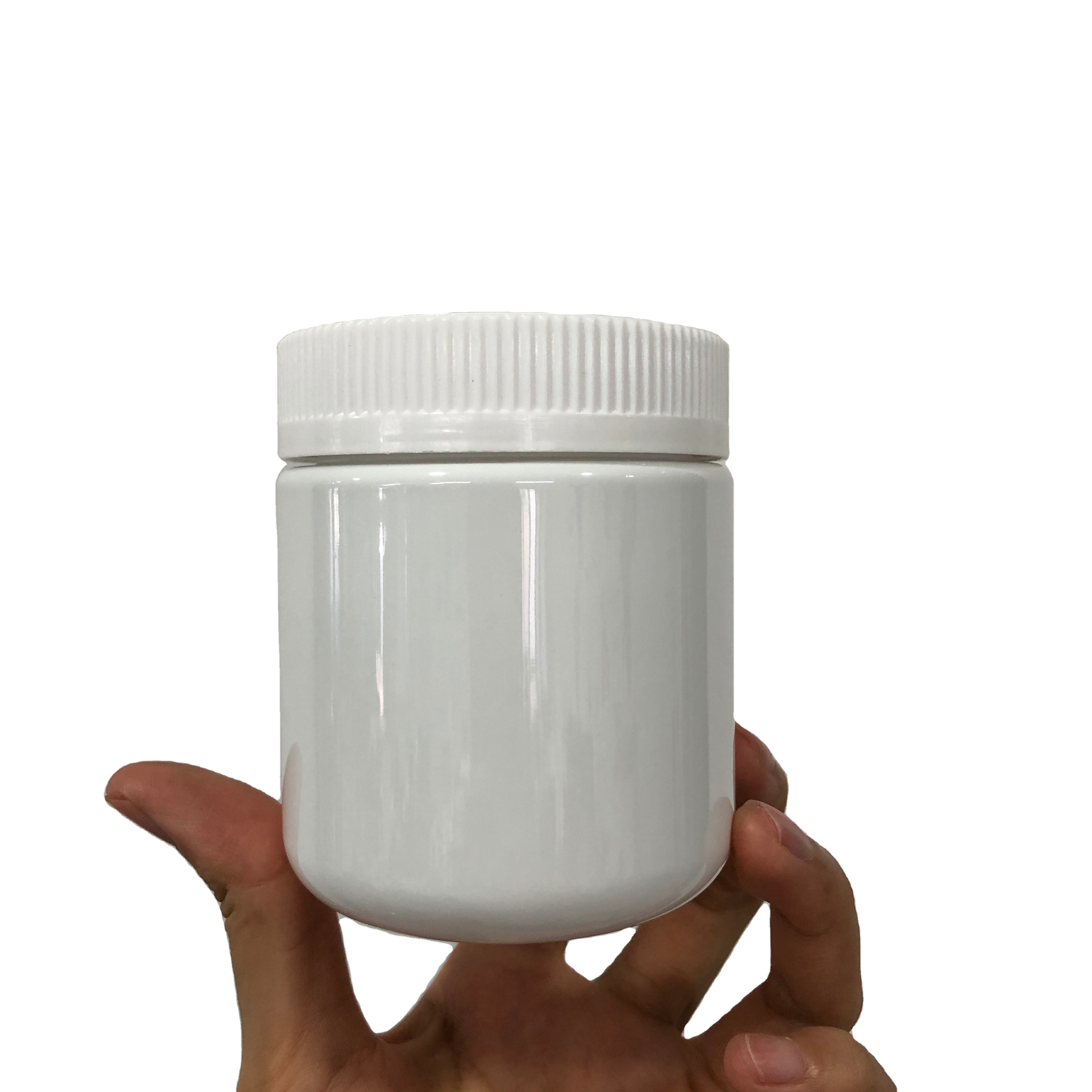 250ml 8oz CRC PET Jar Childproof PET jar Plastic Cylinder Medicine Pharma Jar Opaque color with Press Cap Wholesale
