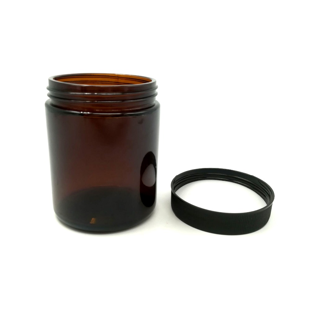 250ml Amber Cosmetic Glass Jars with Screw Lids