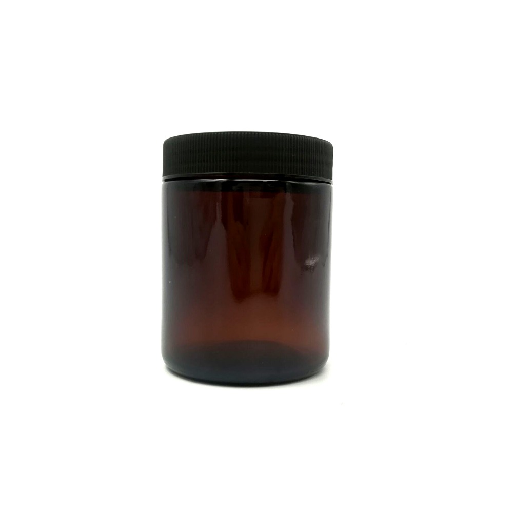 250ml Amber Cosmetic Glass Jars with Screw Lids