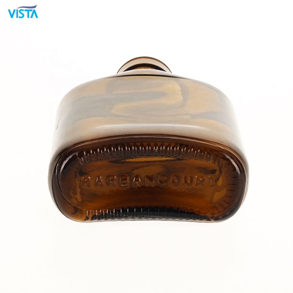250ml Amber Flat Glass Bottle For Liquor with screw cap mini bottles liquor