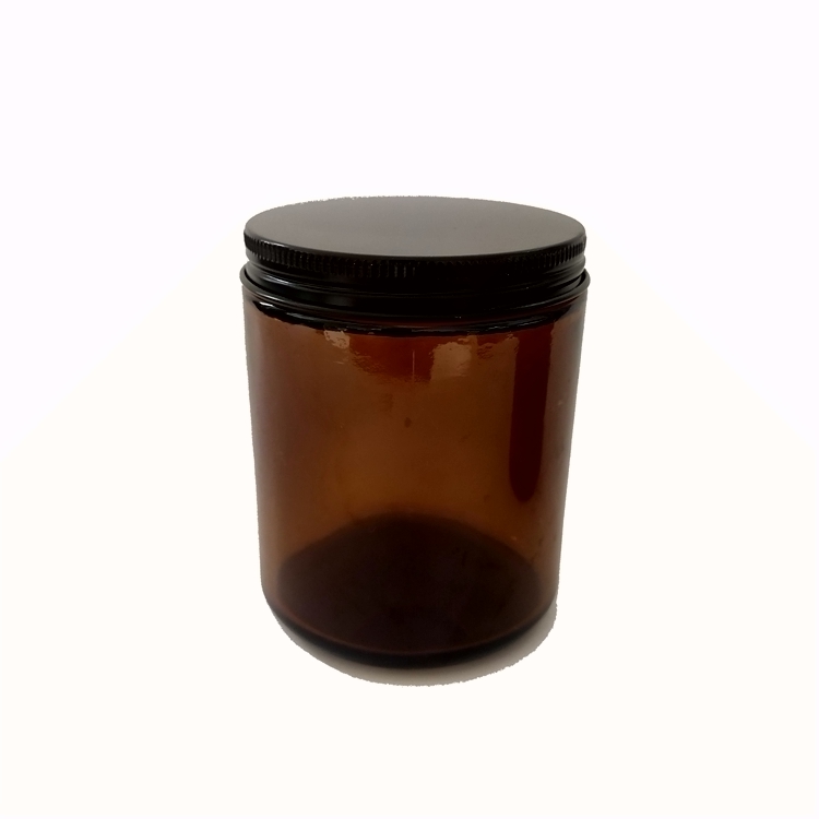 250ml Amber Glass Jars with black Lids for Salves Creams and Candles