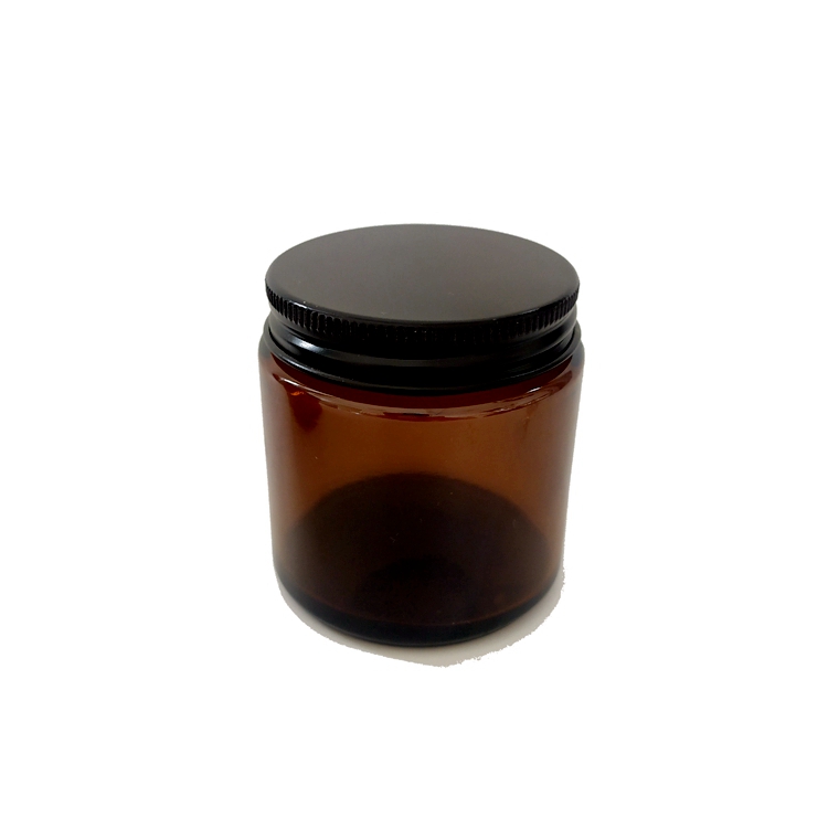 250ml Amber Glass Jars with black Lids for Salves Creams and Candles