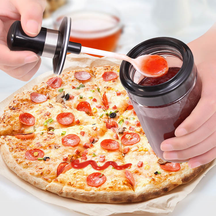 250ml Condiment jar Glass Seasoning bottle with Spoon Vinegar Flavoring Tank With Spoon