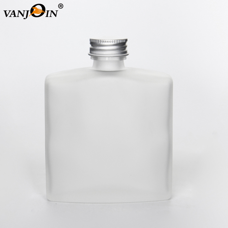250ml Customized flat square beverage packing flask glass bottle for cold brew
