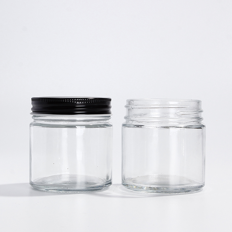 250ml Cylinder Glass Jar with Black Screw Lid Hot Filling Glass Sauce Jar