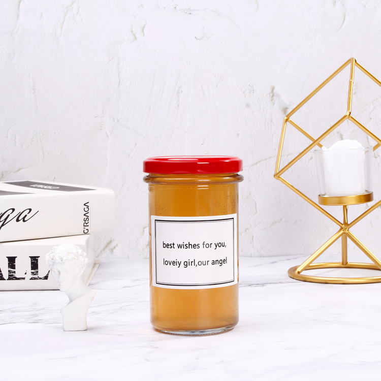 250ml Empty Round Glass Food Storage Jars Bonta Honey Jars In Bulk With Twist Off Lid With Custom Sticker