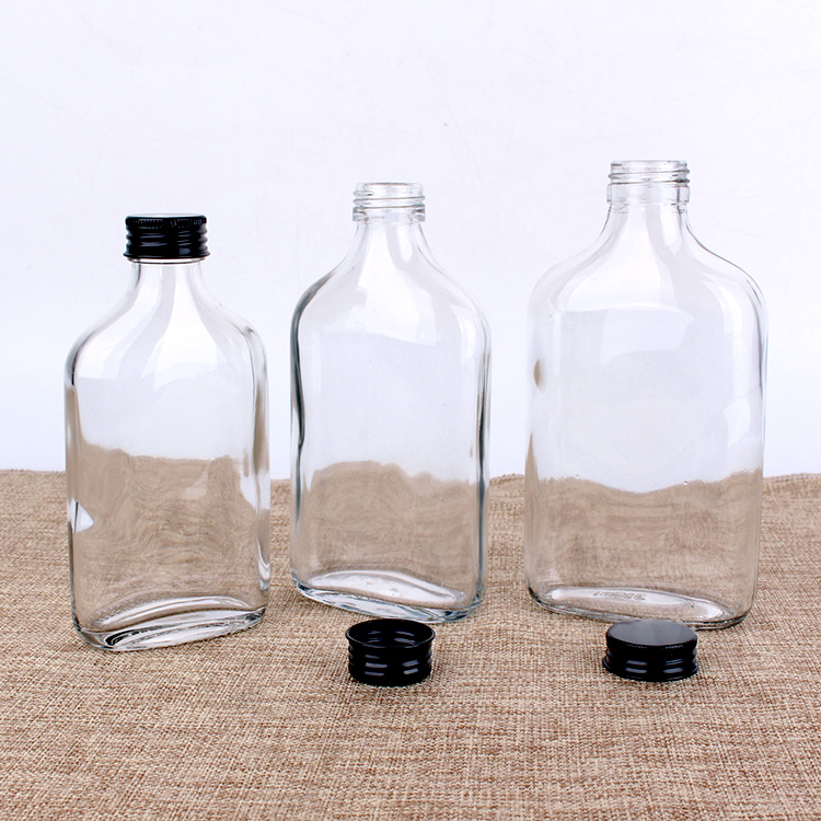 250ml Flat shoulder wine glass bottle with cap