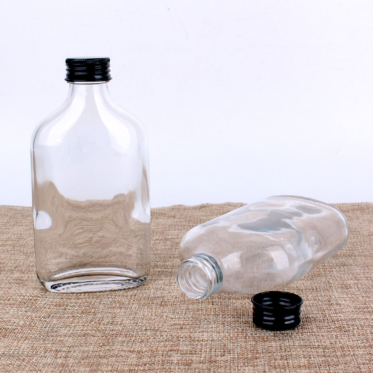 250ml Flat shoulder wine glass bottle with cap