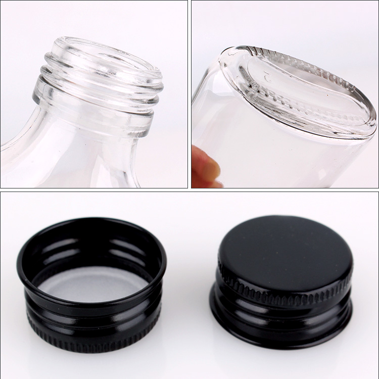250ml Flat shoulder wine glass bottle with cap