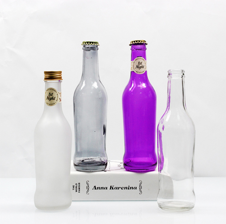 250ml Frosted RIO Cocktail Glass Bottle Drink Beverage Glass Bottles with crown cap wholesale