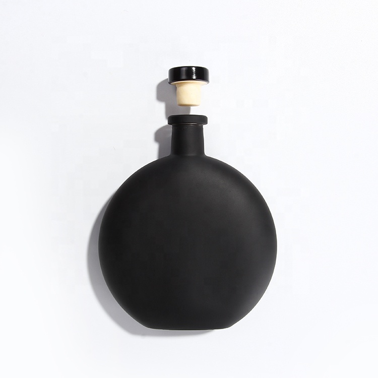 250ml Glass Bottle Black With Cork Lid 500ml For Whisky Alcohol Cold Brew Coffee
