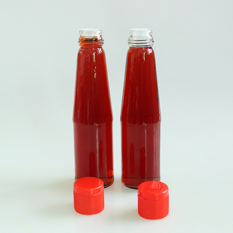 250ml Glass Sauce Bottles Home Use Chili Sauce Bottles With Plastic Cap