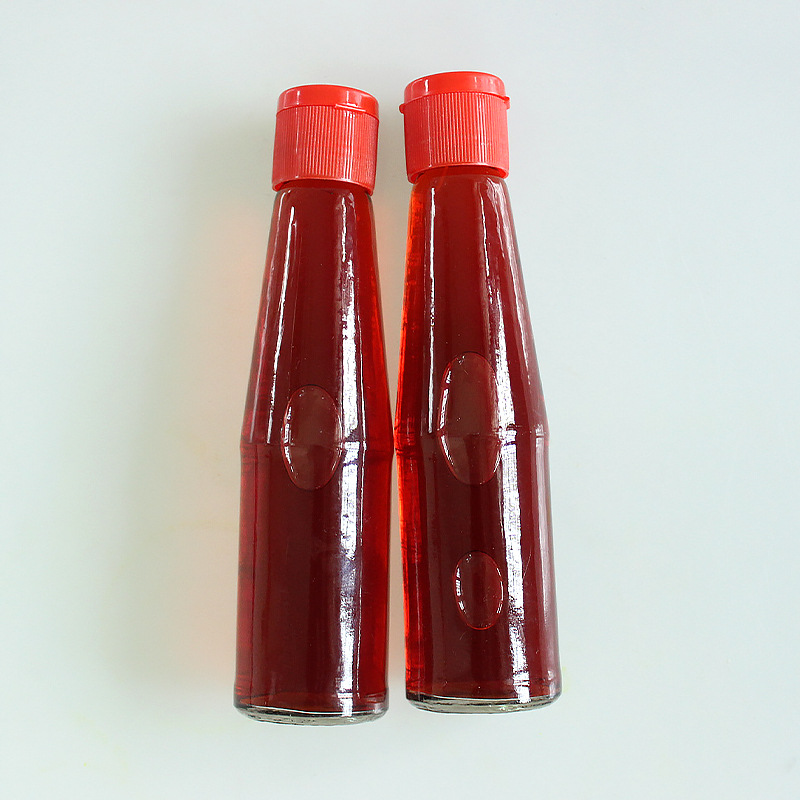 250ml Glass Sauce Bottles Home Use Chili Sauce Bottles With Plastic Cap