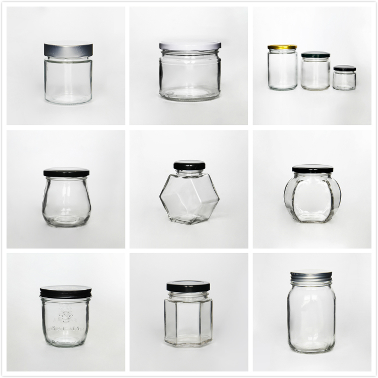 250ml Hot Selling Wide Mouth Food Jars Mason Glass Bottle With Metal Cap Storage Containers