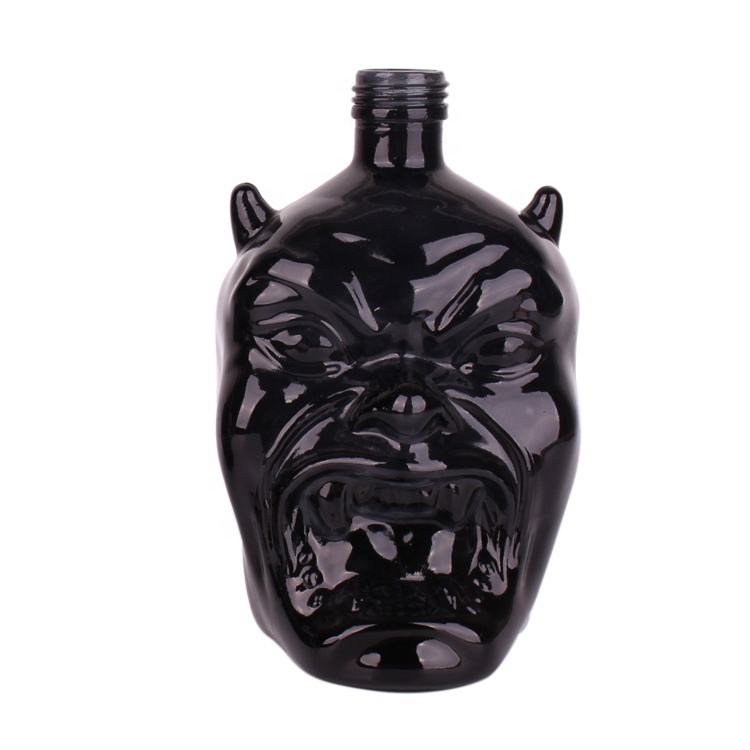 250ml Monster shaped glass liquor bottles wine glass bottle with screw lid