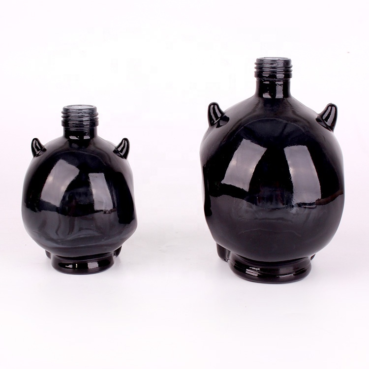 250ml Monster shaped glass liquor bottles wine glass bottle with screw lid