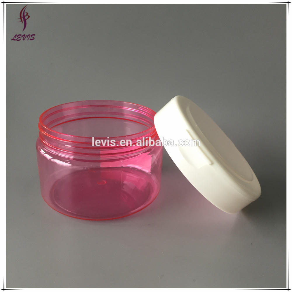 250ml PET plastic pink flip top cosmetic jars for cream