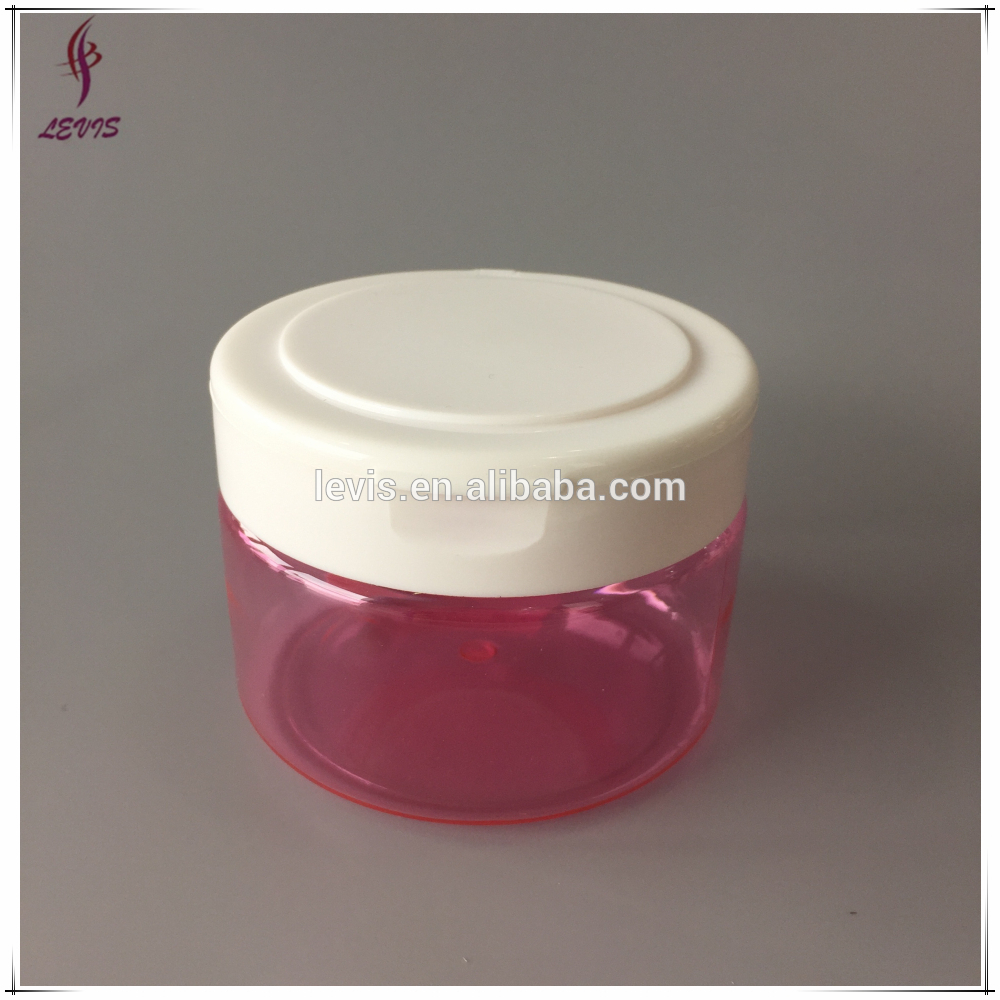 250ml PET plastic pink flip top cosmetic jars for cream