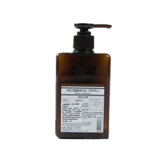 250ml Pet plastic square shampoo bottle container/ Empty hand pump foam soap dispenser / amber body wash bottles packaging