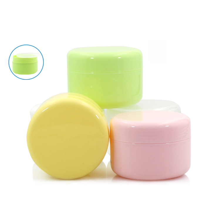 250ml Pink Plastic PP cream round jar with lids for cosmetic jars