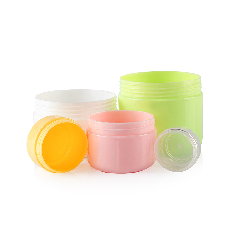 250ml Pink Plastic PP cream round jar with lids for cosmetic jars