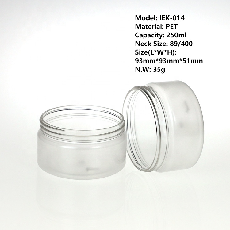 250ml Plastic Jar PET Container for Hair Gel and Face Mask