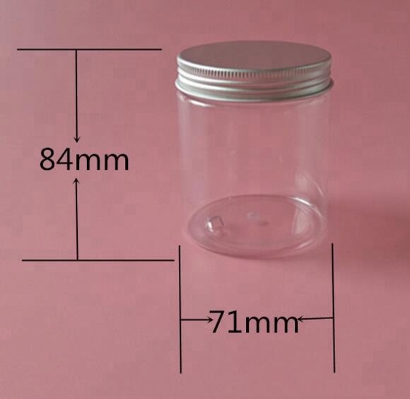 250ml Plastic jar with aluminum lid PET good quality jar