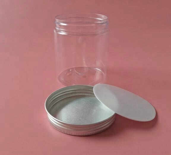 250ml Plastic jar with aluminum lid PET good quality jar
