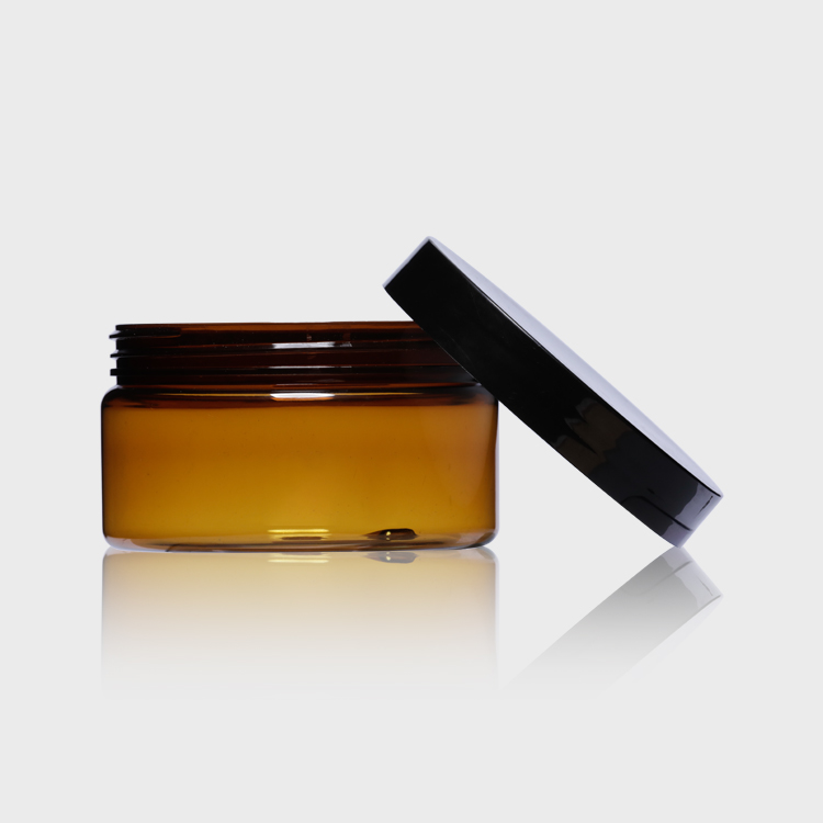 250ml Recycling Plastic PET Amber Empty Packaging Jar Containers