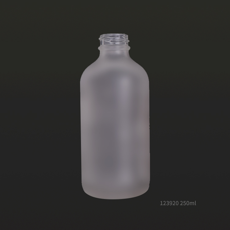 250ml Round hand washing foam liquid frosted white glass Hand Sanitizer Sub Bottle soap pump bottle