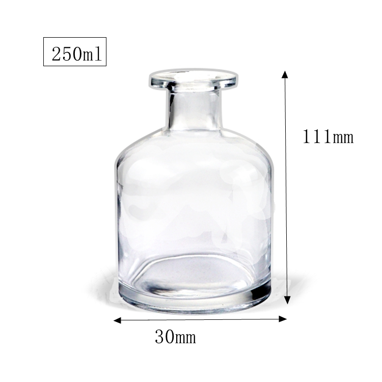 250ml Rubber Stopper Black Color Reed Diffuser Glass Bottle with Tassel