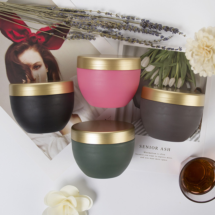 250ml Skin Care Cream Frosted Plastic Jar with Golden Cap