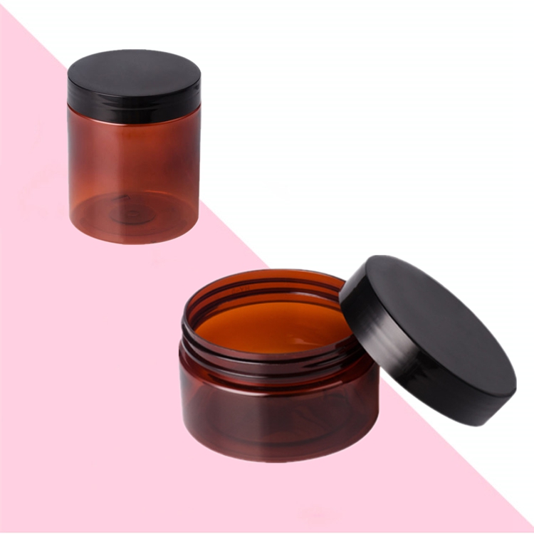 250ml Skin care packaging Clear Cosmetics body butter container PET plastic cream jar with plastic screw top