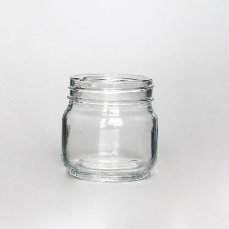 250ml Square Round Glass Mason Jar/Peanut Butter Jar  With Sliver /Golden Lid