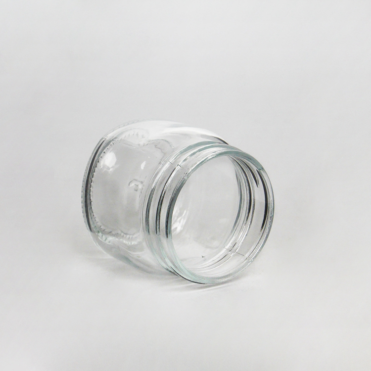 250ml Square Round Glass Mason Jar/Peanut Butter Jar With Sliver /Golden Lid