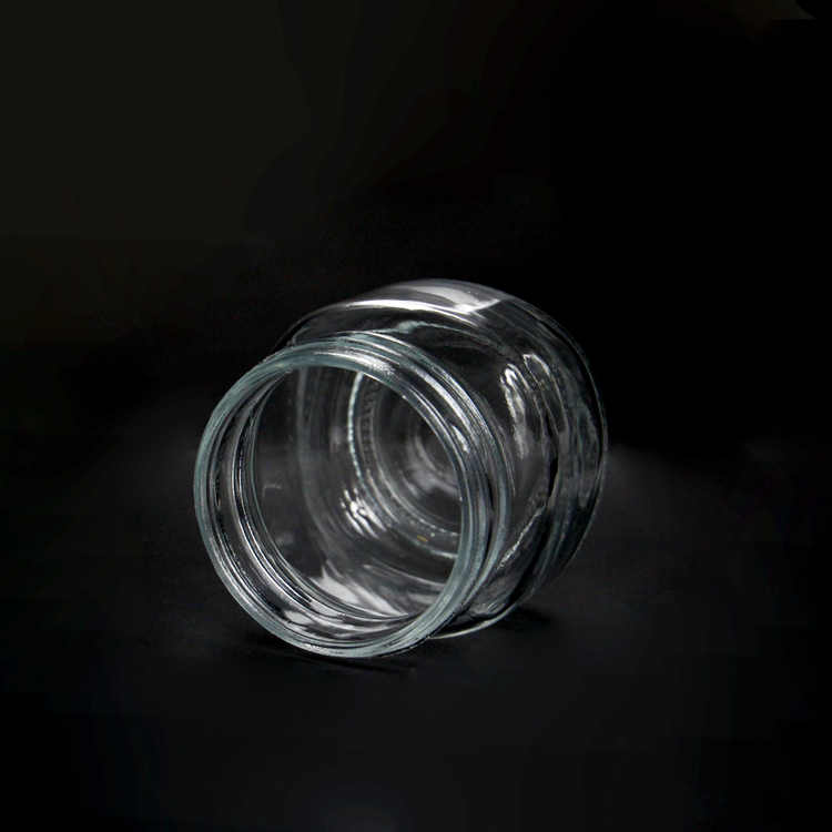 250ml Square Round Glass Mason Jar/Peanut Butter Jar With Sliver /Golden Lid