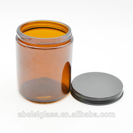 250ml amber glass cosmetic jar for face cream and body cream