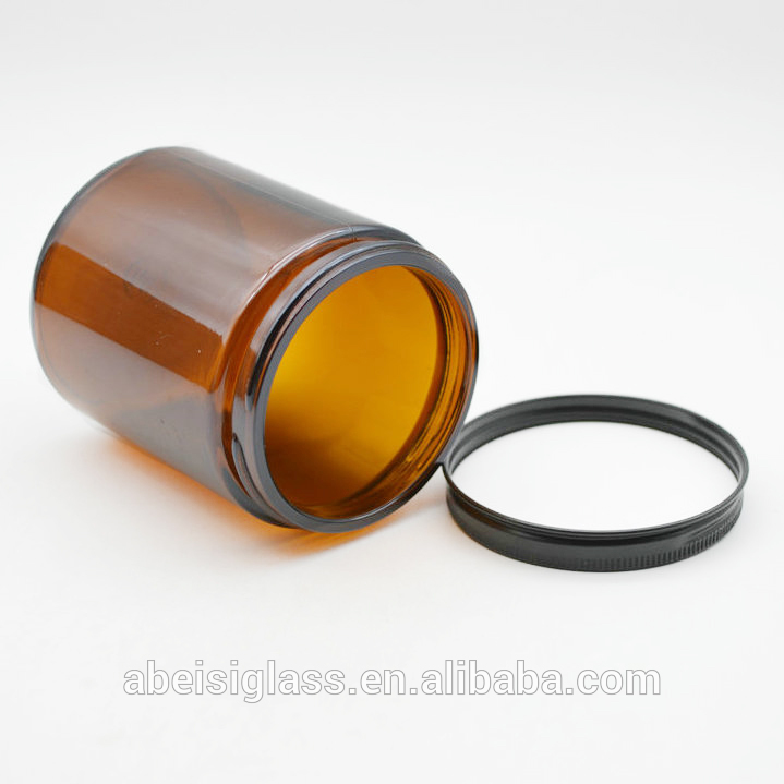 250ml amber glass cosmetic jar for face cream and body cream