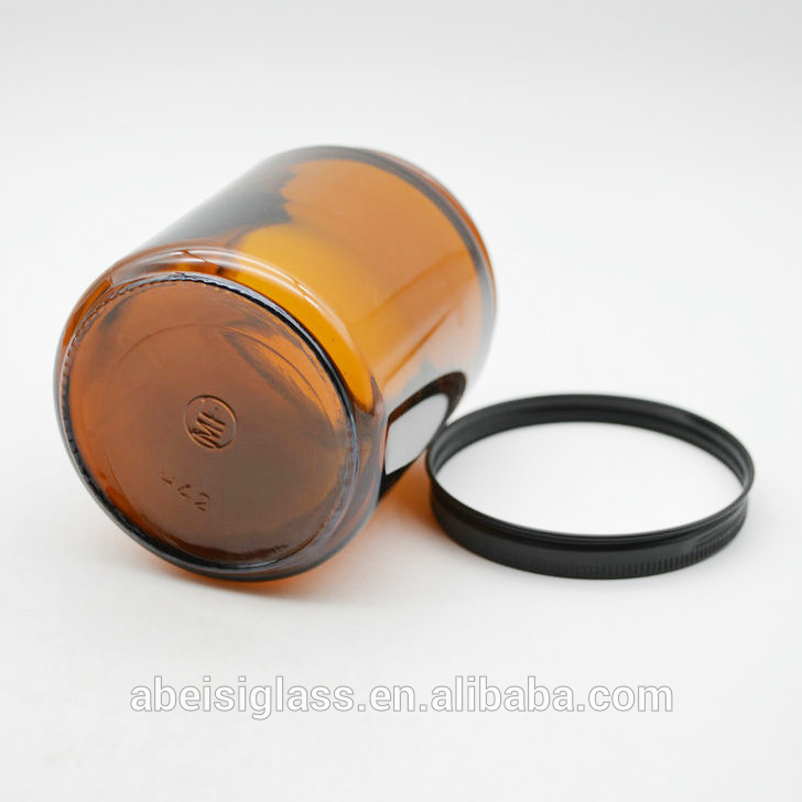 250ml amber glass cosmetic jar for face cream and body cream