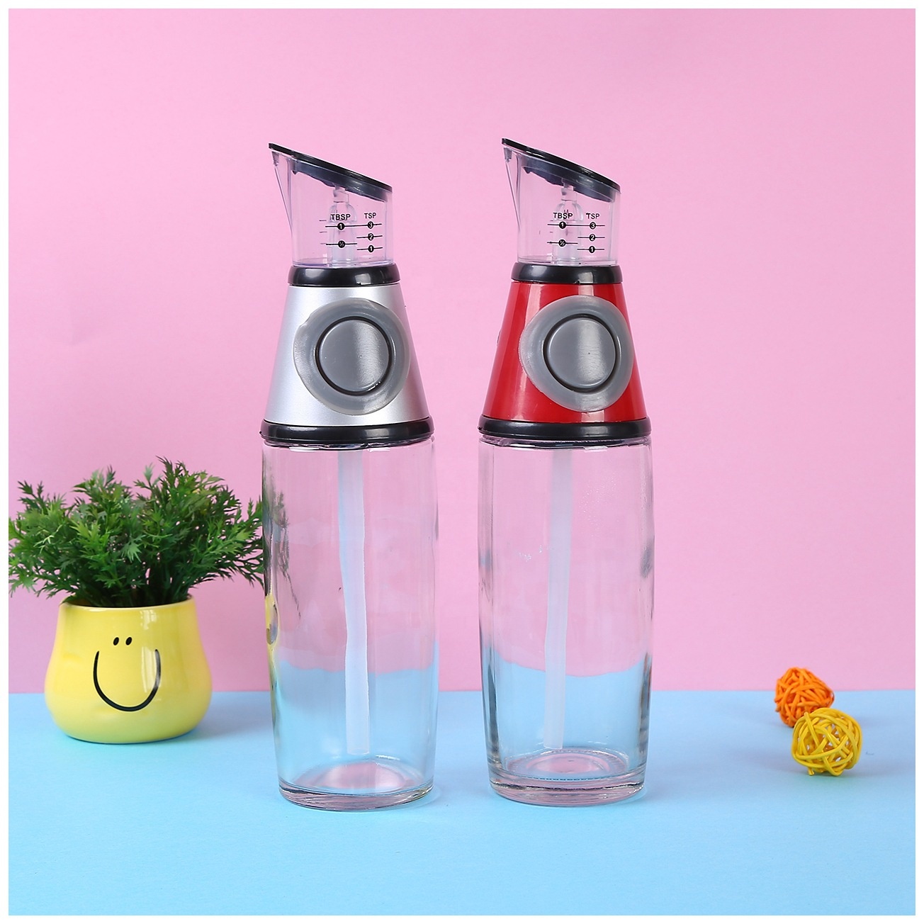 250ml and 500ml Olive oil dispenser bottle cooking oil and vinegar dispenser with drip-free spouts for kitchen